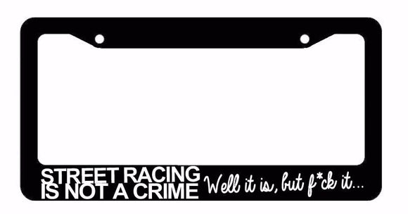 JDM Racing Race Drifting Drag Low Funny Black License Plate Frame (SttRcingFR) - OwnTheAvenue