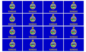 Kansas KS Flag 12 Pack Lot of Vinyl Stickers - 2" Inches Each - OwnTheAvenue