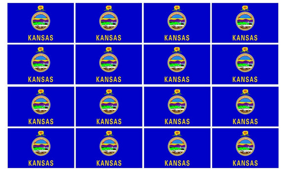 Kansas KS Flag 12 Pack Lot of Vinyl Stickers - 2