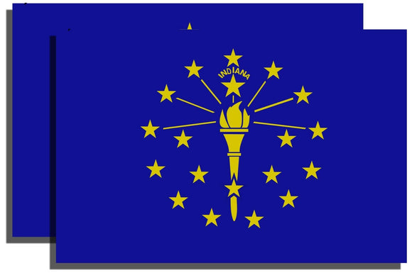 Indiana IN Flag Vinyl Stickers - 2 Pack