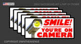 5 Pack Smile you're on camera video security system warning alarm vinyl decal sticker - Measures 3" Inches Long
