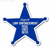 Support Police Law Enforcement Blue Color Vinyl Decal Sticker 4" Model - 37258