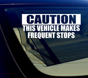 Caution This Vehicle Makes Frequent Stops Sticker Decal 8" CHOOSE COLOR - OwnTheAvenue