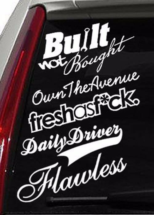 JDM Decal Sticker Pack of 5 White Stickers Race Drift (5PKDWHITE) - OwnTheAvenue