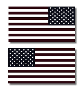 x2 5" Subdued Black American Flag Sticker Die Cut Decal USA LH RH Mirrored - OwnTheAvenue