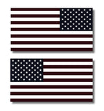 x2 5" Subdued Black American Flag Sticker Die Cut Decal USA LH RH Mirrored - OwnTheAvenue