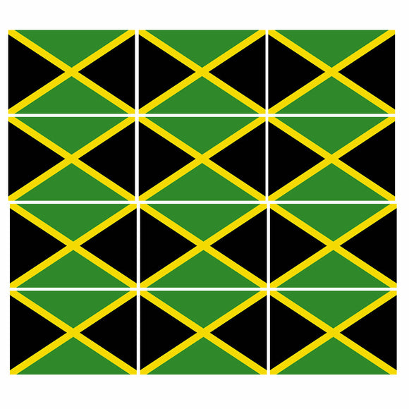 12 Pack Jamaica Jamaican Flag Country Pride Patriotic Decal Sticker 2
