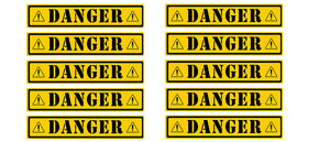 (10) Danger Sticker Decals - Warehouse Caution Warming Hard Hat 3.5" each - OwnTheAvenue