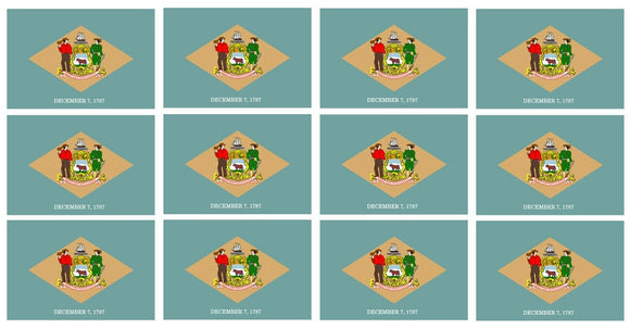 Delaware DE Flag Vinyl Stickers - 12 Pack 2