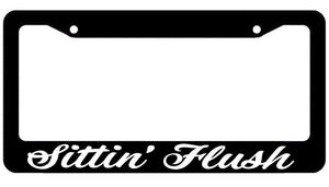 Sittin' Flush JDM Racing Drifting Drag Low Lowered Funny License Plate Frame