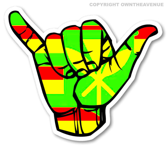Shaka Hang Loose Hawaii Hawaiin Flag Kanaka Maoli Car Bumper JDM Vehicle Decal - OwnTheAvenue