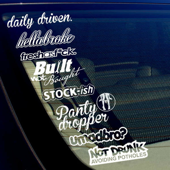 8 Lot Pack of JDM Decals Stickers Low Drift Bomb Vinyl #owntheave (8pkb) - OwnTheAvenue