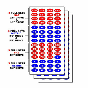 Socket Labels for Sockets & Tools Decal Stickers 3 Pack For Tool Box Drawers M33 - OwnTheAvenue