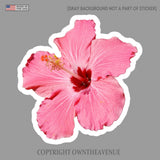 Hawaiian Hibiscus Flower Sticker Car Window Truck Vinyl Decal 3.5" #LghtPinkLeft