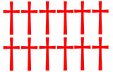 Cross 12 Pack Sticker Decal - Christian Jesus Choose Color! -Hard Hats Helmet - OwnTheAvenue