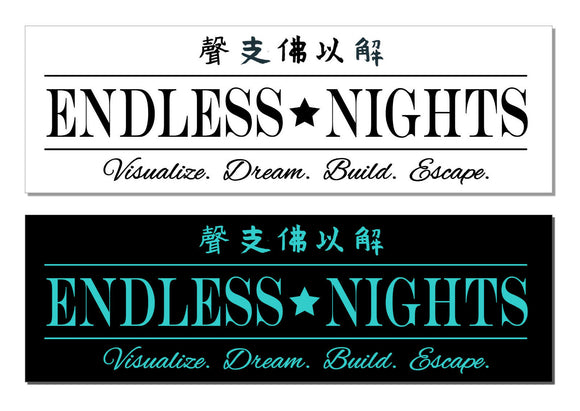 Endless Nights JDM Vinyl Sticker Decal Pack Lot of 2 Drifting Racing 4