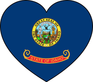 Idaho ID Flag Heart Love Bumper Window Car Truck Vehicle Cup Vinyl Sticker