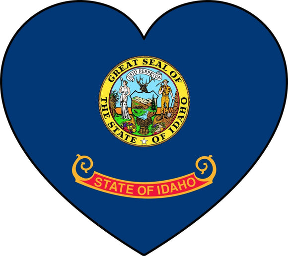 Idaho ID Flag Heart Love Bumper Window Car Truck Vehicle Cup Vinyl Sticker