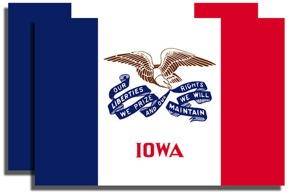 Iowa IA Flag Vinyl Stickers - 2 Pack