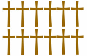 Cross 12 Pack Sticker Decal - Christian Jesus Choose Color! -Hard Hats Helmet - OwnTheAvenue