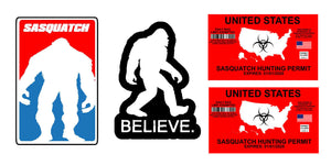 Bigfoot Yeti Sasquatch Vinyl Decal Sticker Pack Lot of Four Stickers 4" Long - OwnTheAvenue