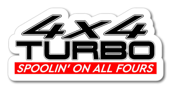 4x4 Turbo On All Fours JDM Drifting Racing Drag Car Truck Window Bumper Sticker