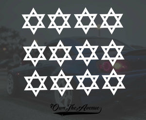 x12 Star of David Sticker Decal - Jewish Star Choose Color 2.25" - OwnTheAvenue