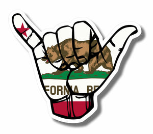 Shaka Hang Loose California Cali Bear Flag Sticker Car Bumper JDM Vehicle Decal