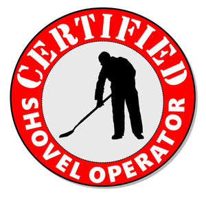 Certified Shovel Operator Funny Hard Hat Stickers Construction Helmet Decal Red1