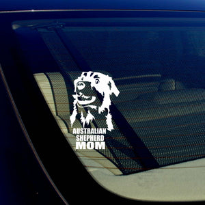 Australian Shepherd Mom Car Window Bumper White Decal Sticker 5" #SS6 - OwnTheAvenue