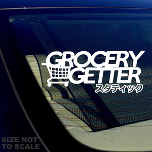 Grocery Getter Japanese JDM Racing Drifting Low Funny Decal Sticker 7.5"