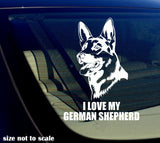 I love my German Shepherd Decal Sticker Car Window Bumper GSD 12" Inches - OwnTheAvenue