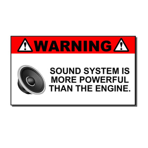 Funny Sound System Warning Sub woofer JDM Car Truck Vinyl Sticker Decal 4" V-th