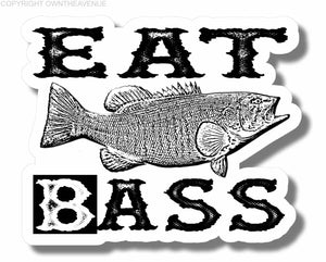 Eat Bass Funny Fishing Fish Car Truck Bumper Window Cup Laptop Decal Sticker 4"