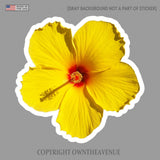 Hawaiian Hibiscus Yellow Flower Sticker Car Window Truck Vinyl Decal 3.5"