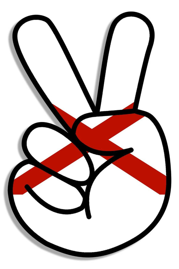 Peace Shaka Alabama Flag AL Vinyl Sticker - OwnTheAvenue
