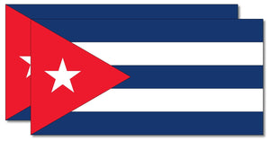 x2 Cuba Cuban Flag Country Car Truck Window Bumper Laptop Cooler Sticker Decal