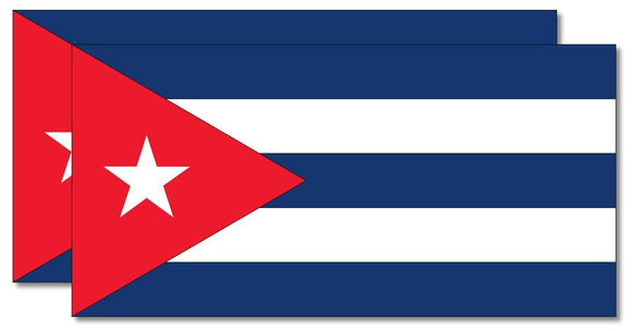 x2 Cuba Cuban Flag Country Car Truck Window Bumper Laptop Cooler Sticker Decal - OwnTheAvenue