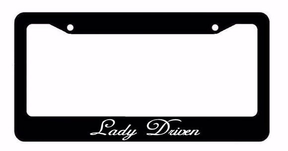 Lady Driven JDM Girl Low Turbo Race Drift Funny Black License Plate Frame LD443 - OwnTheAvenue