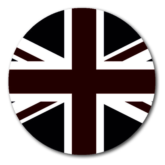 United Kingdom UK Country Flag Circle Subdued Subdue Black / White Sticker Decal