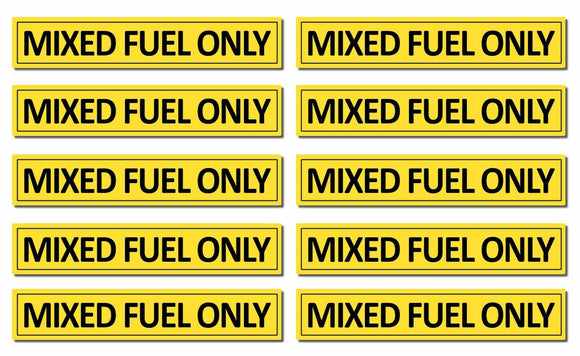 x10 Mixed Fuel Only Vinyl Decal Sticker Label Oil Gas Door Garage Gas Car Labels