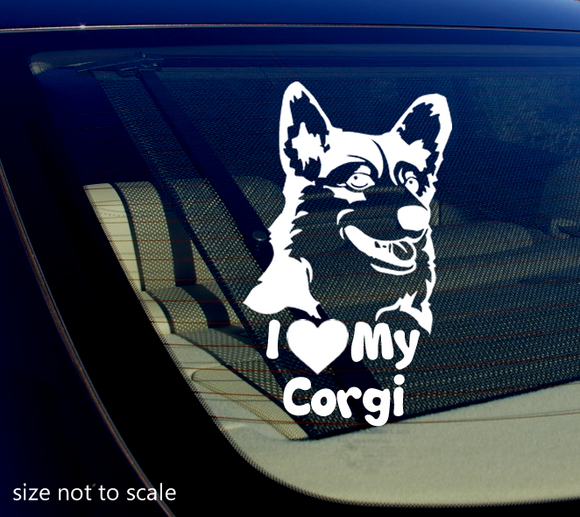 I love My Corgi Sticker Decal Heart Dog Animal Car 5