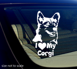 I love My Corgi Sticker Decal Heart Dog Animal Car 5" - OwnTheAvenue