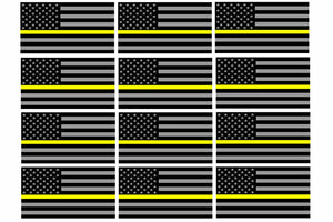 x12 Support Dispatcher Police Yellow Line Sticker Decal Flag Hard Hat 2" Each - OwnTheAvenue