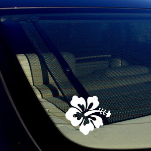 Hawaii Hawaiian Islands Hibiscus Flower Vinyl Decal Car Bumper Sticker White #F9 - OwnTheAvenue
