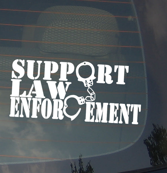 Support Law Enforcement Police Pro Patriotic U.S.A. Vinyl Decal Sticker 7.5