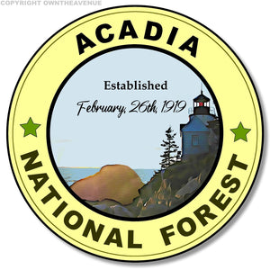 Acadia National Park Maine Souvenir Gift Car Truck Bumper Vinyl Sticker Decal 3"