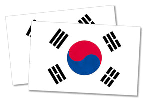 2 Pack - South Korean Flag Vinyl Sticker Decals South Korea 4" Inches Long Each