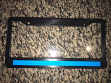 (2) Thin Blue Line License Plate Frames Reflective Support Police Officers #6679 - OwnTheAvenue