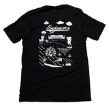 Vol.3 Skate Surf Palm Trees Black Adult T Shirt - OwnTheAvenue